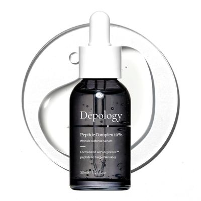 Depology Peptide Complex 10% Wrinkle Defense | Argireline Peptide Serum | Hydrating Face Serum Targets Dynamic Wrinkles | Vitamin C &amp; Hyaluronic Acid Serum 1.01 fl oz