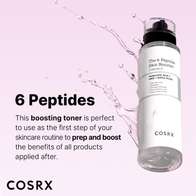 COSRX 6X Peptide Collagen Booster Toner Serum, Niacinamide &amp; Hyaluronic Acid Skin Renewal Boosting Facial Essence for All Skin Types, Korean Skin Care, Paraben Free, 150mL/5.07 Fl.Oz