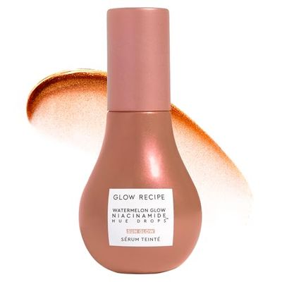 Glow Recipe Hue Drops Face Serum - Glow Bronzing Drops + Tinted Serum to Brighten &amp; Hydrate - Skincare Makeup Primer &amp; Highlighter to Blur Pores for a Glowy, Even Skin Tone - Sunglow (40ml)