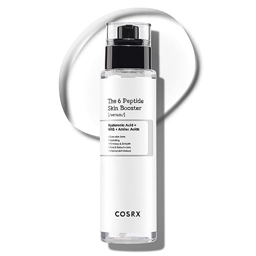 COSRX 6X Peptide Collagen Booster Toner Serum, Niacinamide &amp; Hyaluronic Acid Skin Renewal Boosting Facial Essence for All Skin Types, Korean Skin Care, Paraben Free, 150mL/5.07 Fl.Oz