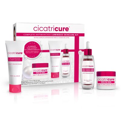 Cicatricure Antimanchas Skin Care Kit: AHA &amp; PHA Exfoliating Face Wash, Brightening Serum, and Moisturizing Gel Cream - Dark Spot Reduction, Enhanced Glow, Paraben &amp; Sulfate-Free