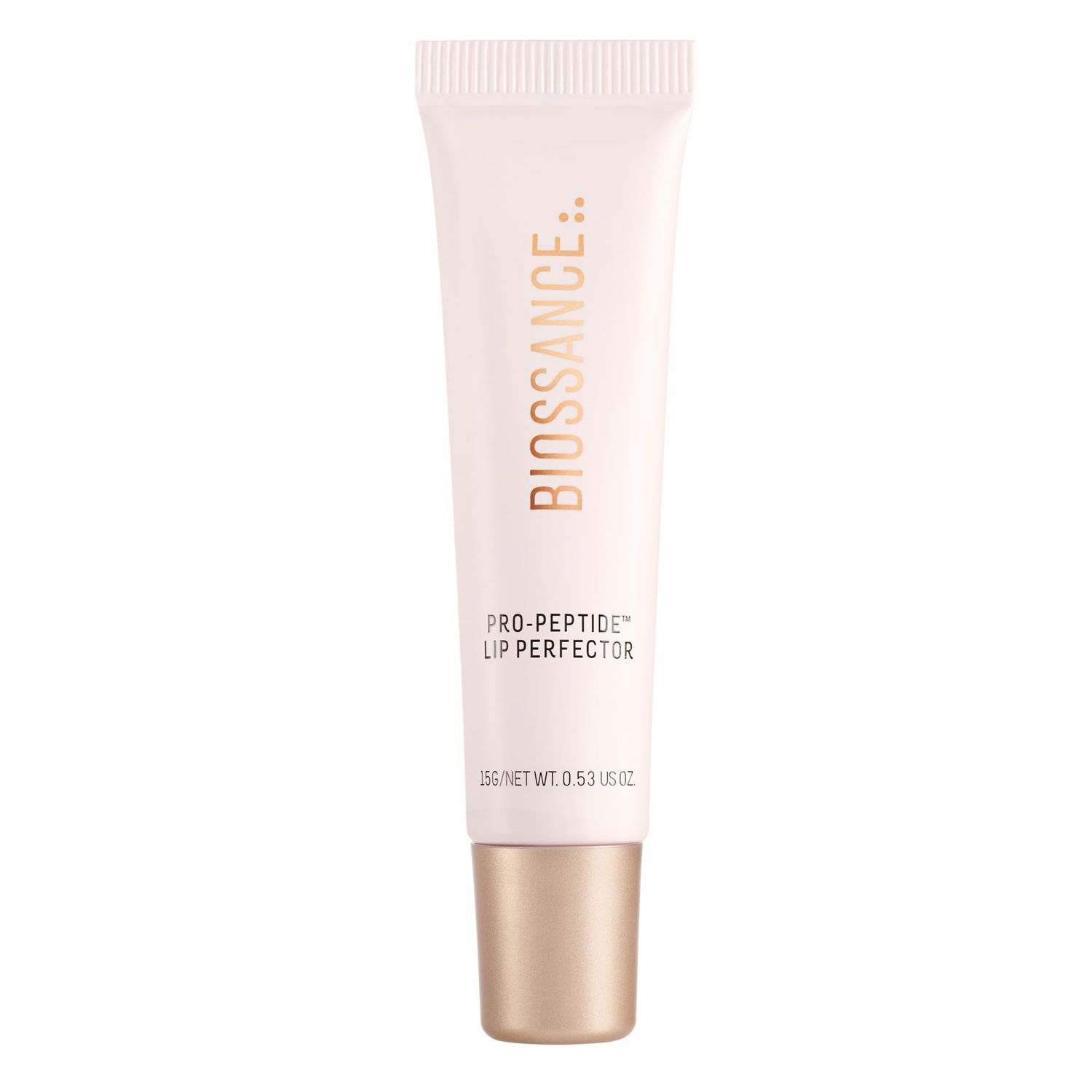 Biossance, Pro-PeptideTM Lip Perfector, squalane + peptides and hyaluronic acid treatment for lips, moisturizing daily lip balm for smooth lips, H2Glow - CLEAR, 1 count