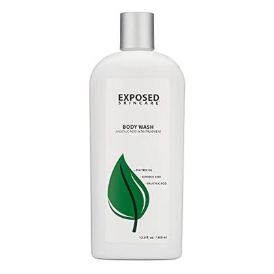 Exposed Skin Care Body Wash - Back and Body Acne Wash with Salicylic Acid and Tea Tree Oil - Exfoliating Bacne Treatment for Clearer, Healthier Skin - Body Cleanser for All Skin Types (12 fl oz)