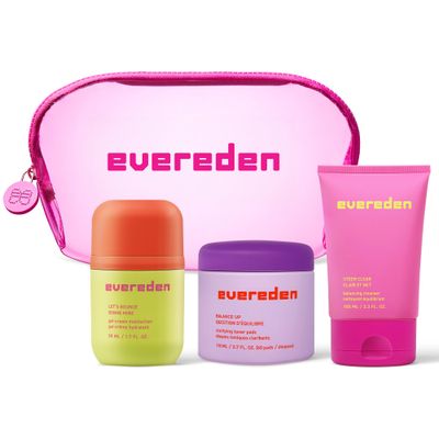Evereden Pre-Teen Collection: Triple Green Tea Steer Clear Balancing Jelly Cleanser Pre Teen Face Wash, Let&#39;s Bounce Gel-Cream Teen Face Moisturizer, &amp; Balance Up Water-Based Toner Pads for Face