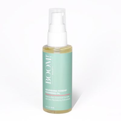 BOOM! BEAUTY Nourishing Rosehip Cleansing Oil for Removal of Makeup, Mascara, Eye and Brow Colors