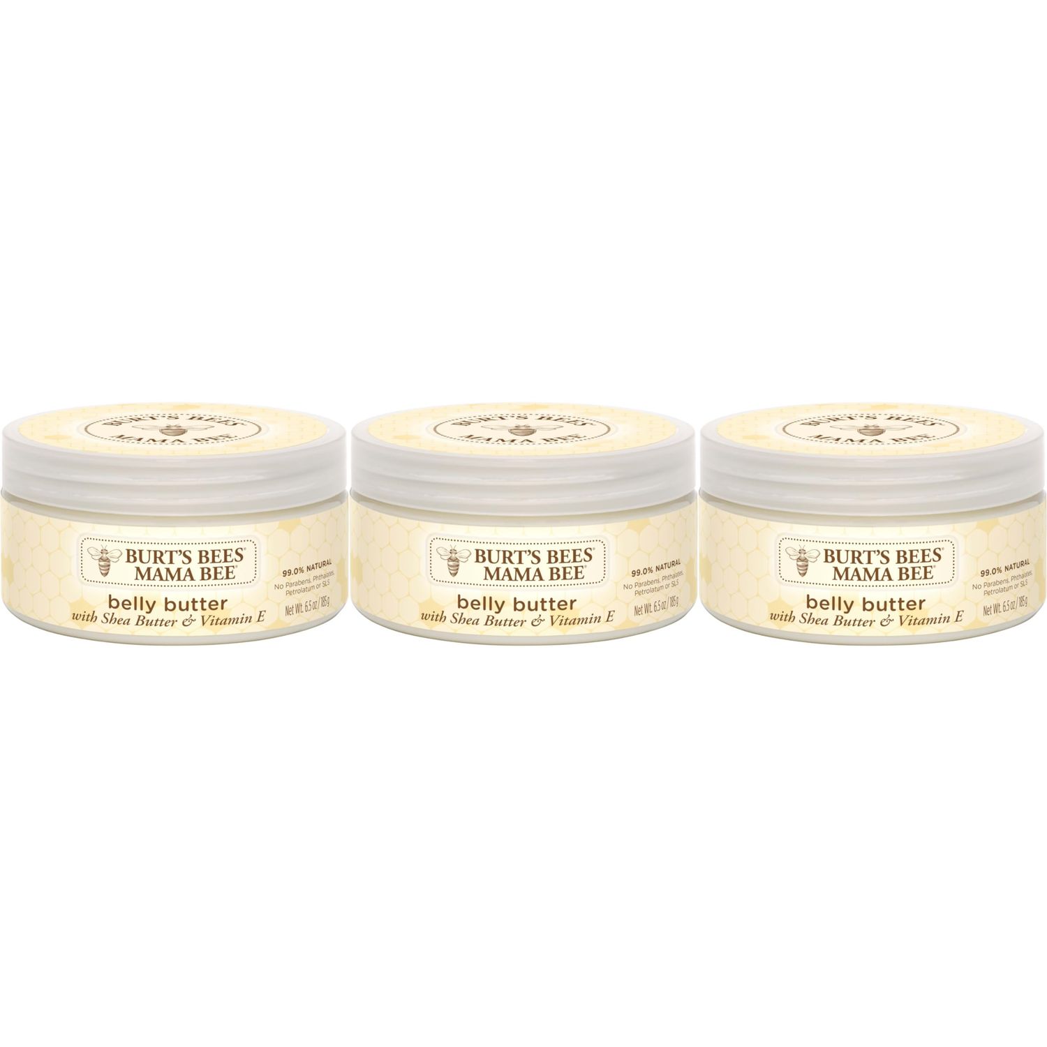 Burt&#39;s Bees Mama Belly Butter with Shea Butter and Vitamin E, 99.0% Natural Origin, 3 Pack
