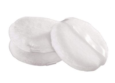 3PCS Women Lady Girls White Super Soft Plush Round Velour Loose Powder Puff with Ribbon Skin Care Facial Makeup Cosmetic Powder Puff - 3.15&quot; Diameter