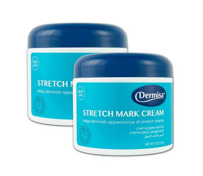 Dermisa Stretch Mark Cream | With Cocoa Butter, Vitamin E, Collagen &amp; Elastin | 4 OZ | Pack of 2