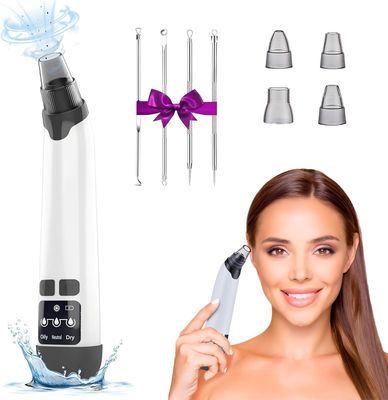 Blackhead Remover Vacuum - Powerful Pore Vacuum for Cleansing, Blackhead Extractor with 3 Adjustable Suction Levels, 4 Blackhead Removal Tools, USB RechargeableSuitable for Women and Men
