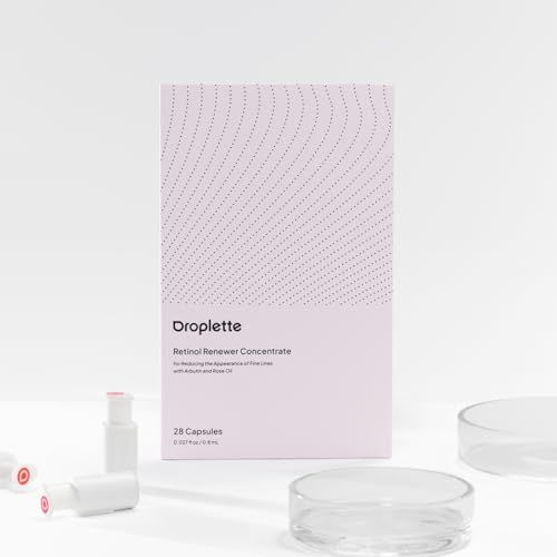 Droplette Retinol Renewer Refill Capsules - Help with the Crease Lines and Skin Health, Freshen, Revitalize &amp; Firms Skin with Arbutin, Rose Oil and Collagen (30 Count)