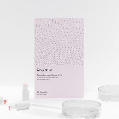 Droplette Retinol Renewer Refill Capsules - Help with the Crease Lines and Skin Health, Freshen, Revitalize &amp; Firms Skin with Arbutin, Rose Oil and Collagen (30 Count)