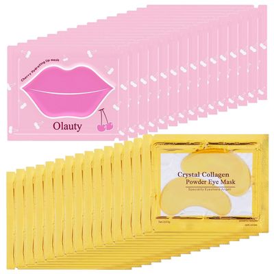30 Pairs Lip Mask &amp; Under Eye Mask,24K Gold Gel Crystal Eye Patches for Puffy Eyes,Collagen Moisturizing Lip Mask Crystal Lip Pads,Under Eye Patches for Dark Circles,Wrinkles and Fine Lines