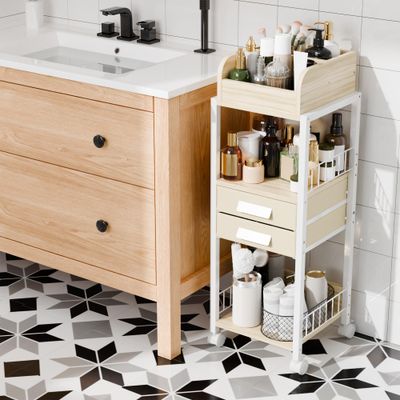gelpal Makeup Organizer for Vanity - Removable Design with Drawers for Makeup, Skincare, Nail Polish, Hair Tools, - Stylish and Versatile Storage Solution for Bathroom and Bedroom,Salon&Home,White.