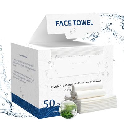 Face Towels, 10 x 12, Extra Thick Soft and Absorbent, Face Towelettes Disposable Biodegradable for Sensitive Skin, Disposable Face Towels for Makeup Remover, Travel, Cleansing, 50 Count1 Pack