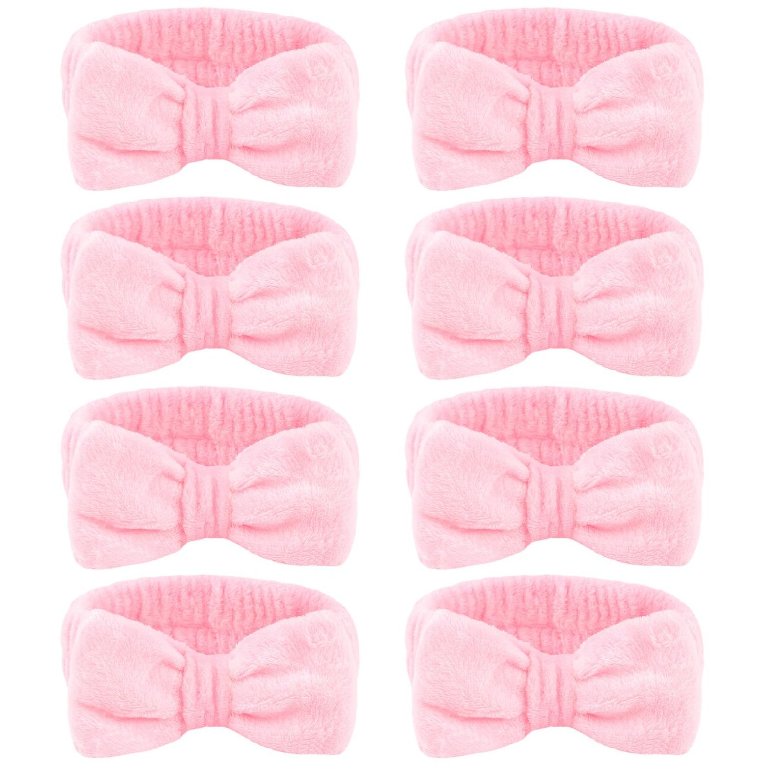 CIEHER 8 Pcs Pink Spa Headbands for Women&#39;s Party, Bachelorette Party Favors - Microfiber Makeup Headbands for Girls, Party Gifts for Birthday Skincare