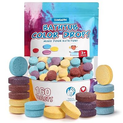 Bath Color Tablets for Kids, 11.3 oz Value Pack, 160 Count Kids Bath Bombs Made with Natural Ingredients, Bath Colors Fizzies Tablets Make Fun Educational Bathtime, Bath Bombs Toys for Kids