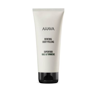 AHAVA Superfood Kale &amp; Turmeric Smoothing Anti-Aging Body Scrub - In-shower gel peel to detox &amp; renew the skin, reinforces the skins natural barrier with Anti-Aging Kale,Turmeric &amp; Osmoter, 6.8 Fl.Oz