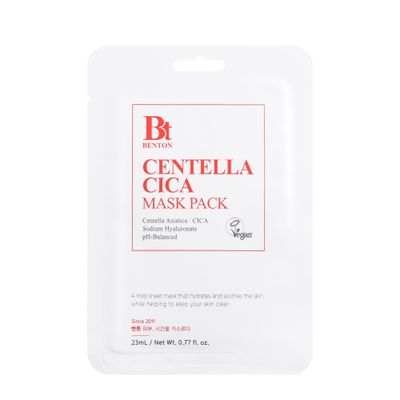 BENTON Centella Mask Pack(10 Sheets) - Korean Skin Care Face Mask with Centella Ampoule &amp; Hyaluronic Acid Serum | For Face Dry &amp; Sensitive