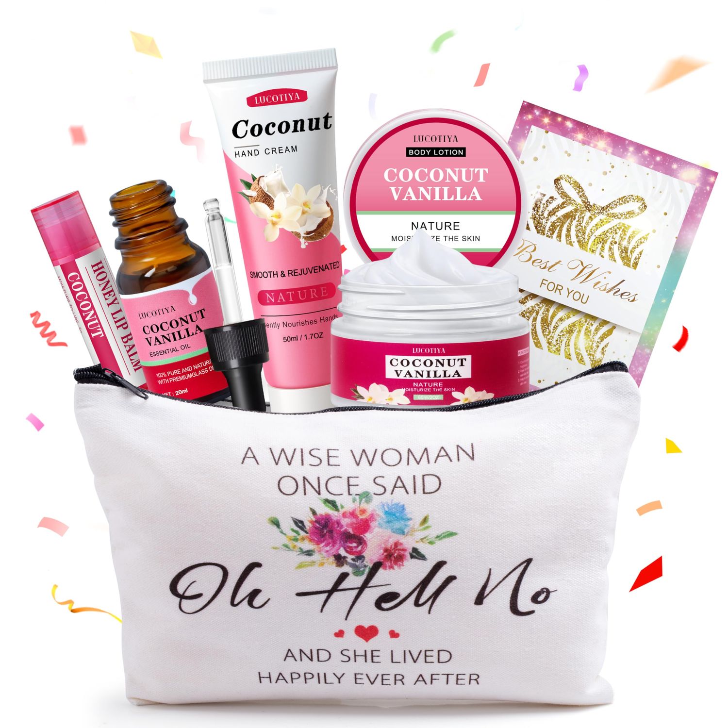 Gifts for Women,Birthday Gifts Friendship Gifts for Women,Travel Size Coconut Vanilla Spa Gifts for Her Mom Sister Friends,Unique Gifts Set Ideas for Women