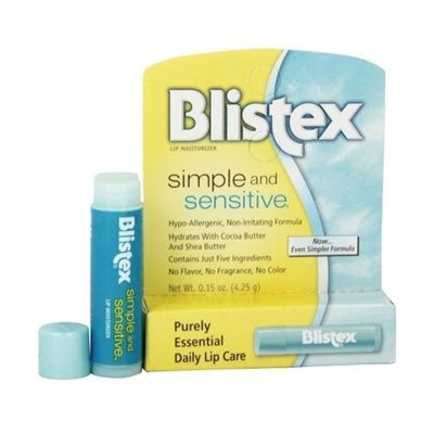 Blistex Simple &amp; Sensitive Lip Moisturizer 0.15 oz (Pack of 4)