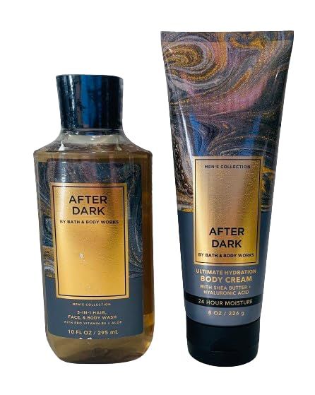 Bath &amp; Body Works After Dark Men&#39;s 3-in-1 Hair, Face &amp; Body Wash and Body Cream 2 Piece Set