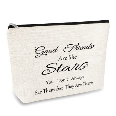 Best Friend Makeup Bag Friendship Gifts for Women Long Distance Friendship Gifts Cosmetic Bag Appreciation Gifts Birthday Christmas Graduation Gifts for Friend Bestie Soul Sister BFF Travel Pouch