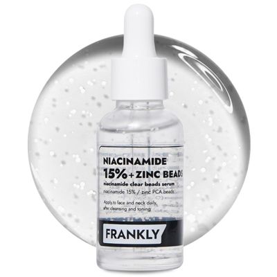 FRANKLY Niacinamide 15% &amp; Zinc Beads Serum: Acne &amp; Dark Spots Care, Oil Control, Even Skin Texture &amp; Glow | Vegan &amp; Cruelty-Free | Non-Comedogenic All skin types Korean Skincare | 1.01 fl.oz