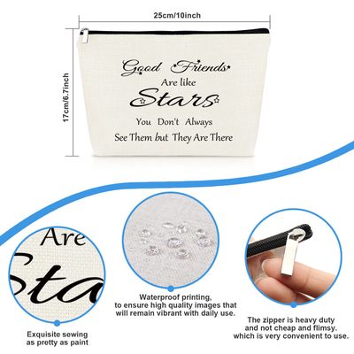 Best Friend Makeup Bag Friendship Gifts for Women Long Distance Friendship Gifts Cosmetic Bag Appreciation Gifts Birthday Christmas Graduation Gifts for Friend Bestie Soul Sister BFF Travel Pouch