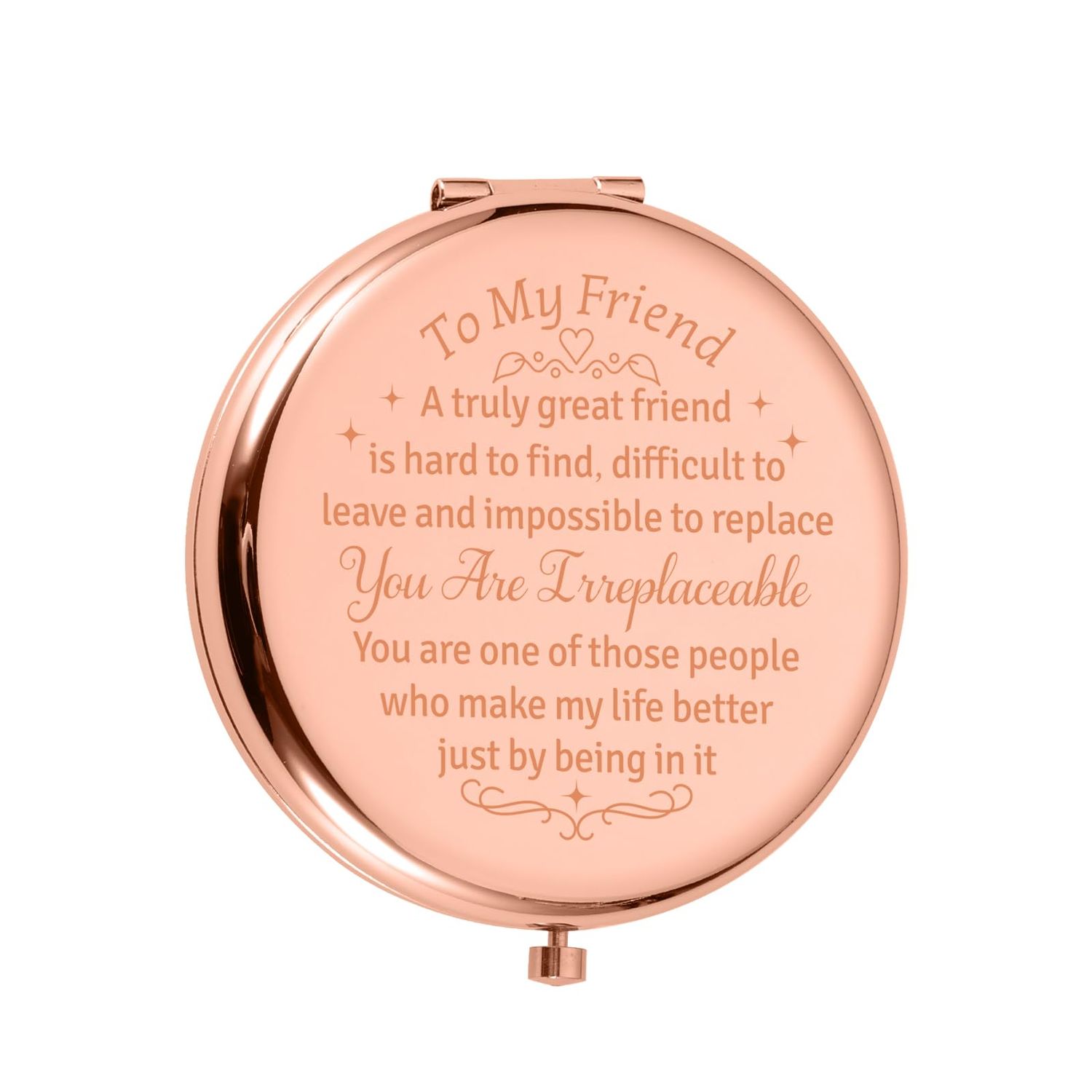 Best Friends Friendship Gifts Christmas Stocking Stuffers for Women Female Sister Bestie Bff Long Distance Friendship Gifts Galentines Day Gifts for Friends Valentines Birthday Compact Mirror Gift