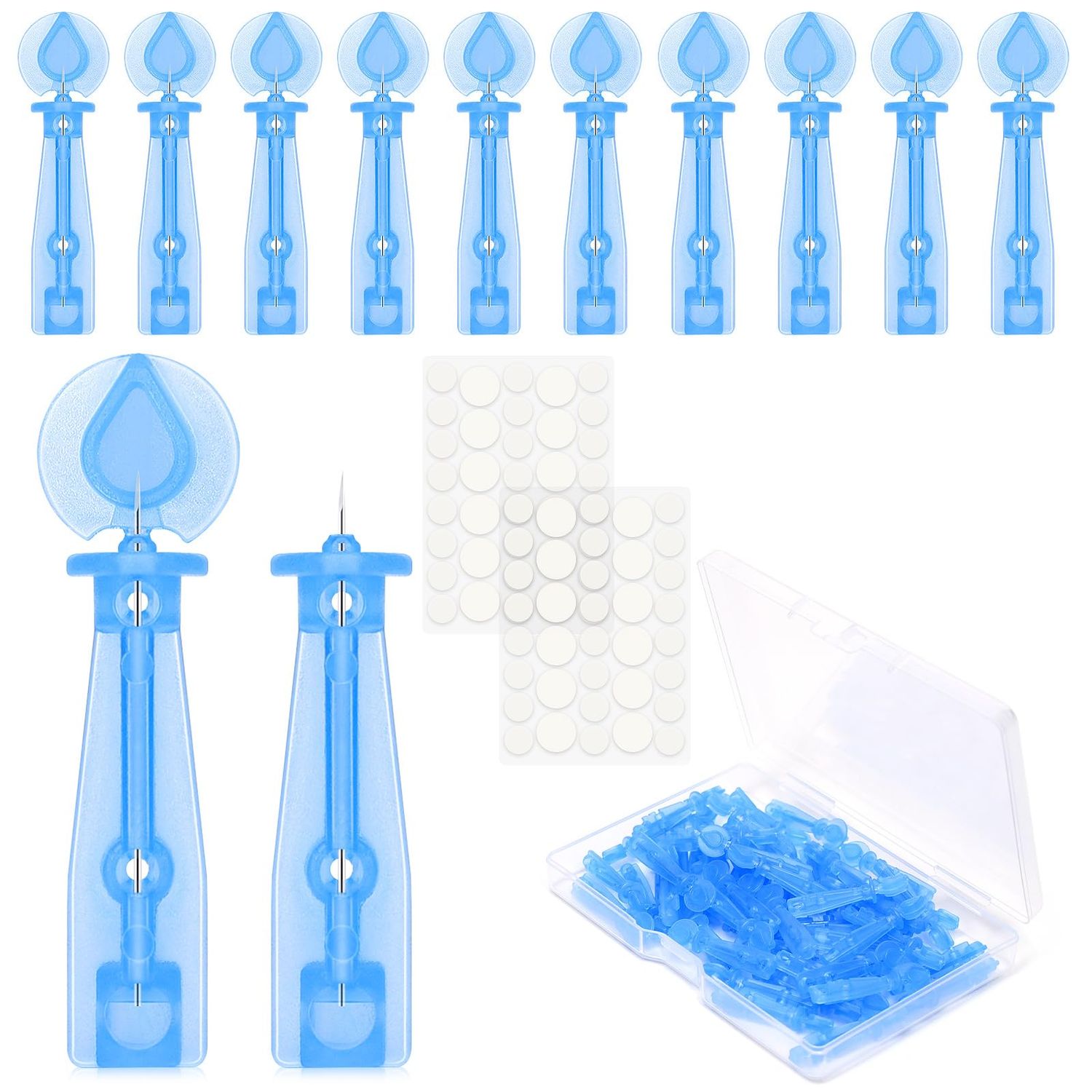 50PCS Disposable Acne Needle and 72 Dots Pimple Stickers - Ultrafine Pimple Needle Pick Acne Tool Easily Pimple Popper Acne Needle