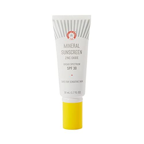First Aid Beauty - Mineral Sunscreen with Zinc Oxide Broad Spectrum SPF 30, Everyday Sun Protection, No White Cast, Non-comedogenic, Safe for Sensitive Skin, 1.7 oz