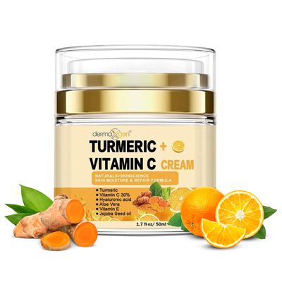 DERMAXGEN Turmeric Face Cream + 30% Vitamin C Glow Boosting Moisturizer &amp; Skin Repairing, Hydrating with Organic Ingredients Anti-Aging Facial Cream, Normal, Dry, Oily &amp; Combination Skin - 1.7 FL OZ