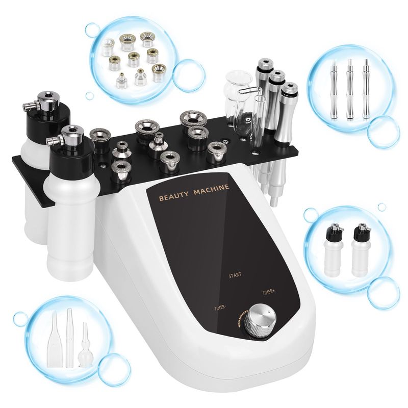 Diamond Micro-Derma-Dermabrasion Machine, 3 IN 1 Dermabrasion Facial Machine 0-68cmHg Suction Power, Professional Diamond Glow Facial Machine with Spray Kit, Home Use Facial Skin Care Equipment