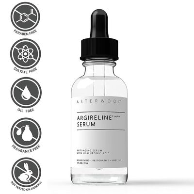 Asterwood Argireline Peptide with Hyaluronic Acid Serum Face Care, Anti Wrinkle Face Serum, Dark Spot Remover &amp; Face Brightening Serum, Facial Skin Care Products, 1 oz Glass Bottle