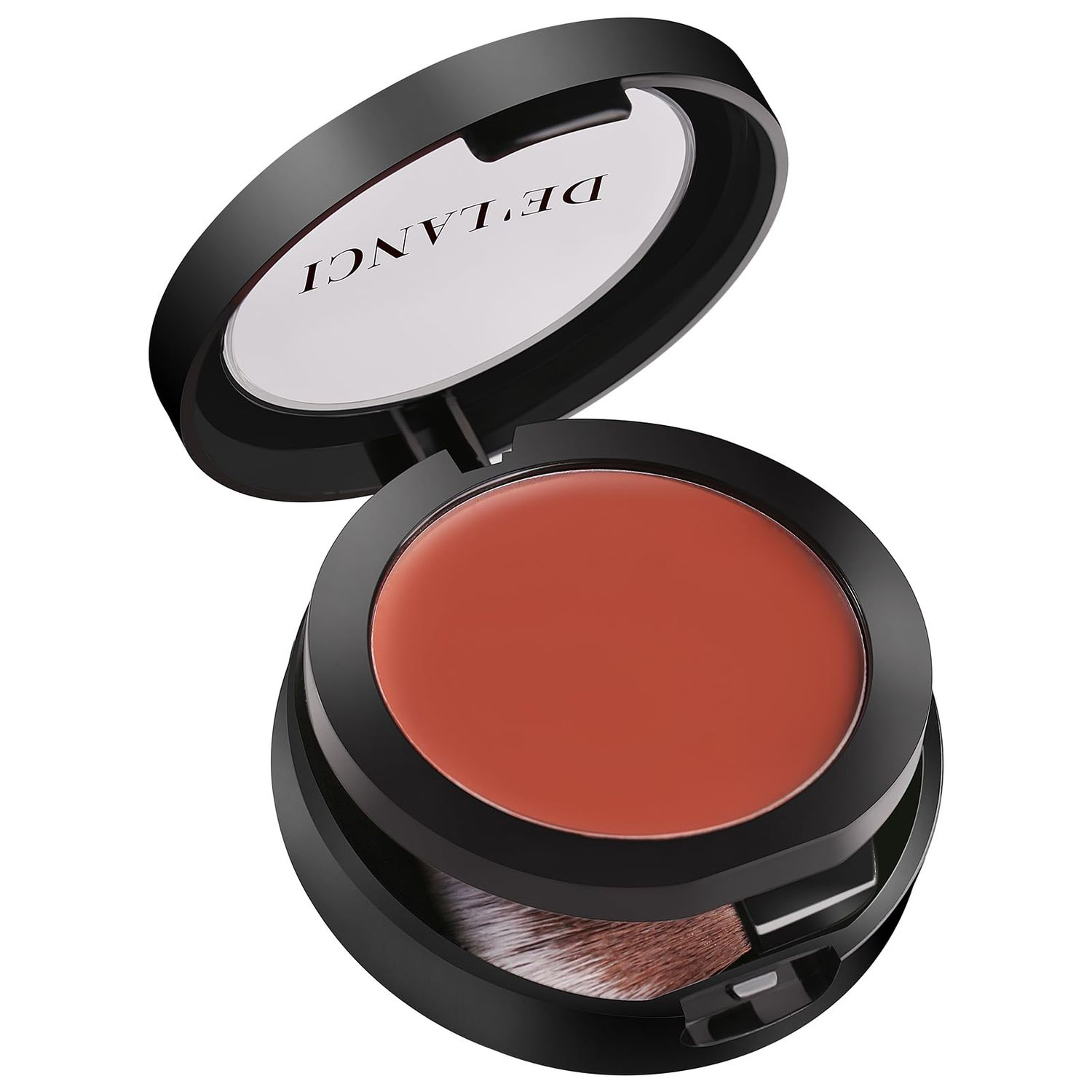 DE&#39;LANCI Flushed Blusher, Glow Finish Korean Blush Natural Looking, Face Cream Blush with Brush Mirror, Long Last Lightweight Blushing for Cheek and Lip Tint,Waterproof Breathable,Tacl Free (RUST 04#)