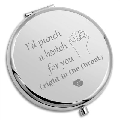 Funny Friendship Gifts for Women Compact Makeup Mirror Best Sister Ever Gifts Novelty Prank Gift for Her Bestie Folding Makeup Mirror Soul Sister Gifts Birthday Gifts for Unbiological Sister Bff Gifts
