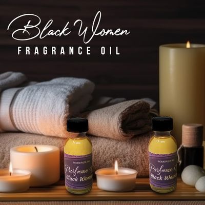 Black Women Fragrance Body Oil Perfume - Scented Fragrance Body Oil - Women Scented Body Oil Perfume - Strong Essence Long Lasting Perfume - Body Oil Women Beauty Boston Glass Bottle (1 oz)