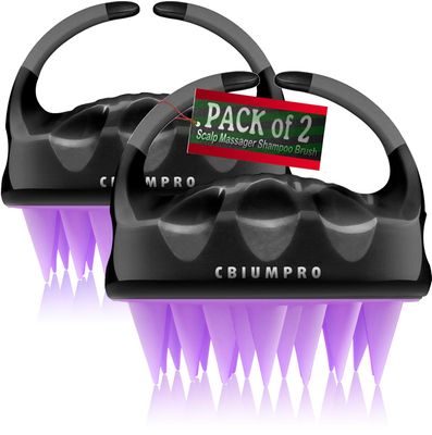 Cbiumpro 2-Pack Scalp Massager Hair Shampoo Brush, Scalp Brush, Scalp Scrubber for Dandruff Removal, Ultra Soft Silicone Scalp Exfoliator for Hair Growth - 100% Fit All Hair Types