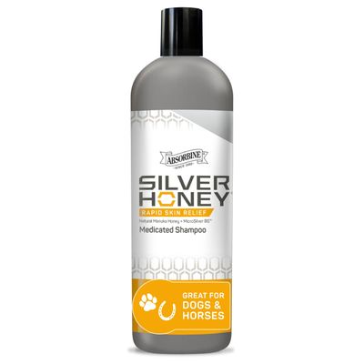 Absorbine Silver Honey Rapid Skin Relief Medicated Shampoo, Medical Grade Manuka Honey &amp; MicroSilver BG, Rejuvenating, Soothing &amp; Hydrating, 16 fl oz