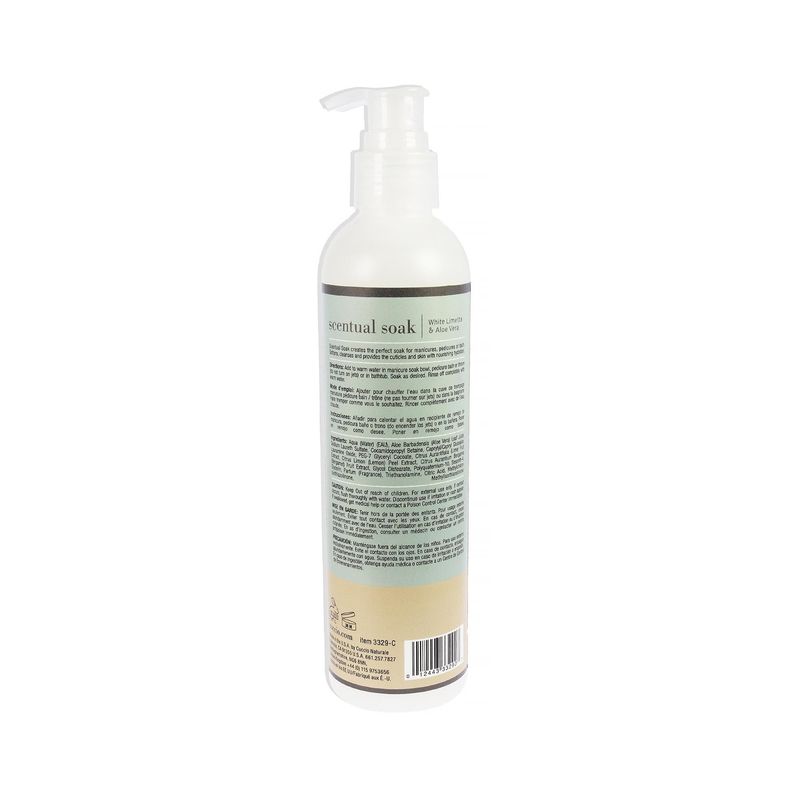 Cuccio Naturale Scentual Soak - Creamy, Liquid Wash For Mani-Pedi - No Parabens - Soften, Cleanse, Hydrate Skin - Anti-Aging Solution - Use On Hands, Body And Feet - White Limetta And Aloe Vera - 8 Oz