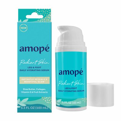 Amope Radiant Glowing Skin Leg &amp; Foot Daily Hydrating Serum, 3.5 FL OZ, Body Lotion, Feet Cream, Moisturizer, Nourishing Complex of Collagen - Shea Butter - Vitamin E