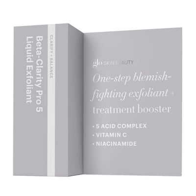 Glo Skin Beauty Beta-Clarity Pro 5 Liquid Exfoliant, Travel Size - AHA + BHA Clarifying and Balancing Chemical Exfoliant Treatment