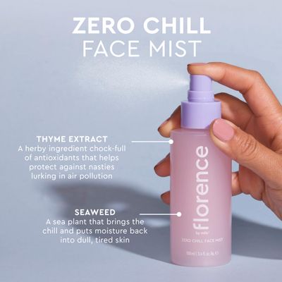 florence by mills Zero Chill Face Mist, Rose, 3.4 oz/ 100mL