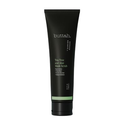 Buttah Skin by Dorion Renaud Tea Tree &amp; Aloe Exfoliating Scrub 3oz - Multi-Tasking Cleanser - Tea Tree Oil &amp; Kaolin Clay Treatment - Naturally Based Skin Care for Men &amp; Women - Black-Owned Skincare