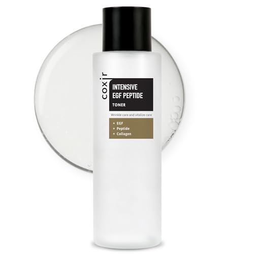 coxir Intensive EGF PEPTIDE Toner l Day &amp; Night Daily Toner for Face with EGF(Epidermal Growth Factor), Peptide Filtrate for Dull,Aged Skin[50ml / 5.07 fl.oz.]