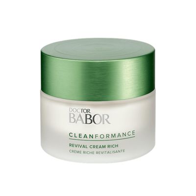 BABOR CLEANFORMANCE Revival Cream Rich, Revitalizing Probiotic Face Cream with Hyaluronic Acid, Promotes Skin Elasticity &amp; Firmness, Anti Aging Cream to Hydrate and Lift, 1.69 oz