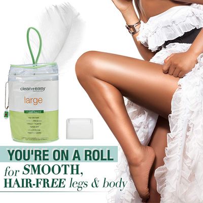 Clean + Easy Large (Legs) Roller Head For Roll On Waxing, Hygienic, Disposable for Unwanted Leg and Body Hair Removal Treatment, Ideal for All Skin and Hair Types, 24-Pack