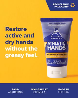 Friction Labs Athletic Hands - Daily Restorative Hand Cream for Active &amp; Dry Skin - Derm Tested Non-Greasy Shea Butter Improves Elasticity &amp; Resilience - Hand Salve for Athletes - Eucalyptus Scent