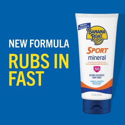 Banana Boat Sport Mineral Sunscreen SPF 50, 5oz | Zinc Oxide Sunscreen Lotion, Banana Boat Sunscreen SPF 50, Sunblock, SPF 50 Sunscreen, Sport Sunscreen, Banana Boat Mineral Sunscreen, 5oz