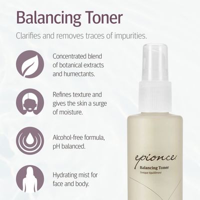 Epionce Balancing Toner - Facial Toner, Dirt & Makeup Remover Toner for Face, Gentle Face Cleanser, Hydrating Toner, Body & Face Mist, Facial Spray